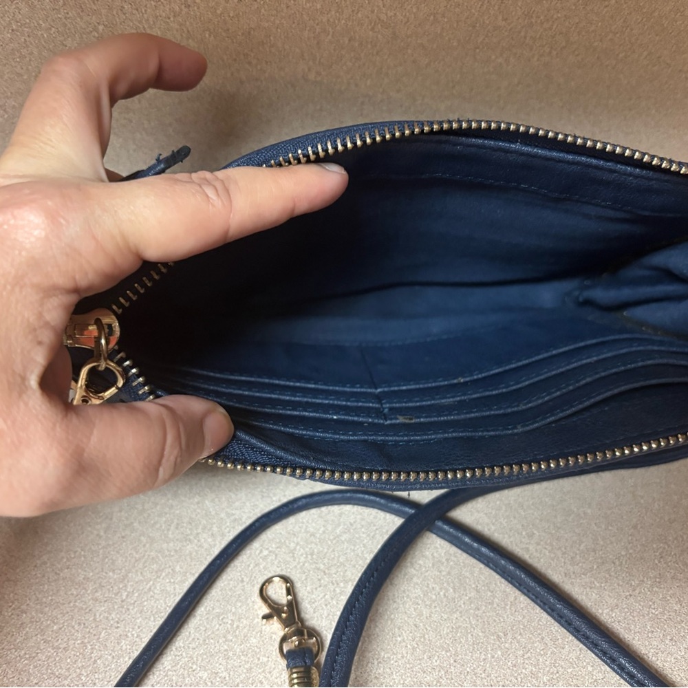 Navy Woven Crossbody Bag - Picture 4 of 7
